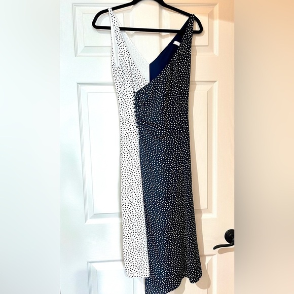 MNG Mango Summer Midi Wrap Blue and White Dress Polla Dot Print Size XXS - Picture 1 of 7